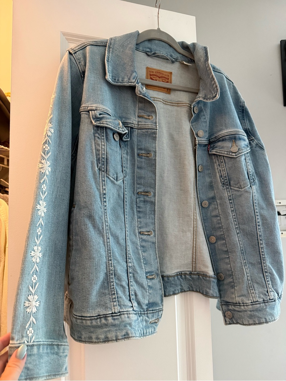 Levi's Light Blue Denim Jacket with Leather Patch
